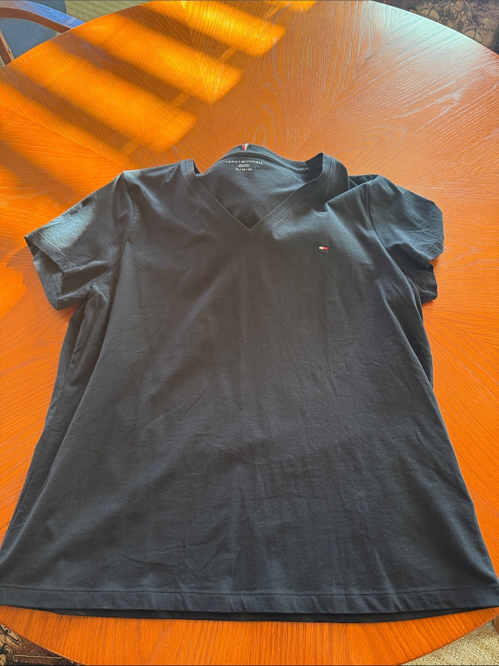 Tommy Hilfiger Black V-Neck Short Sleeve Tee
